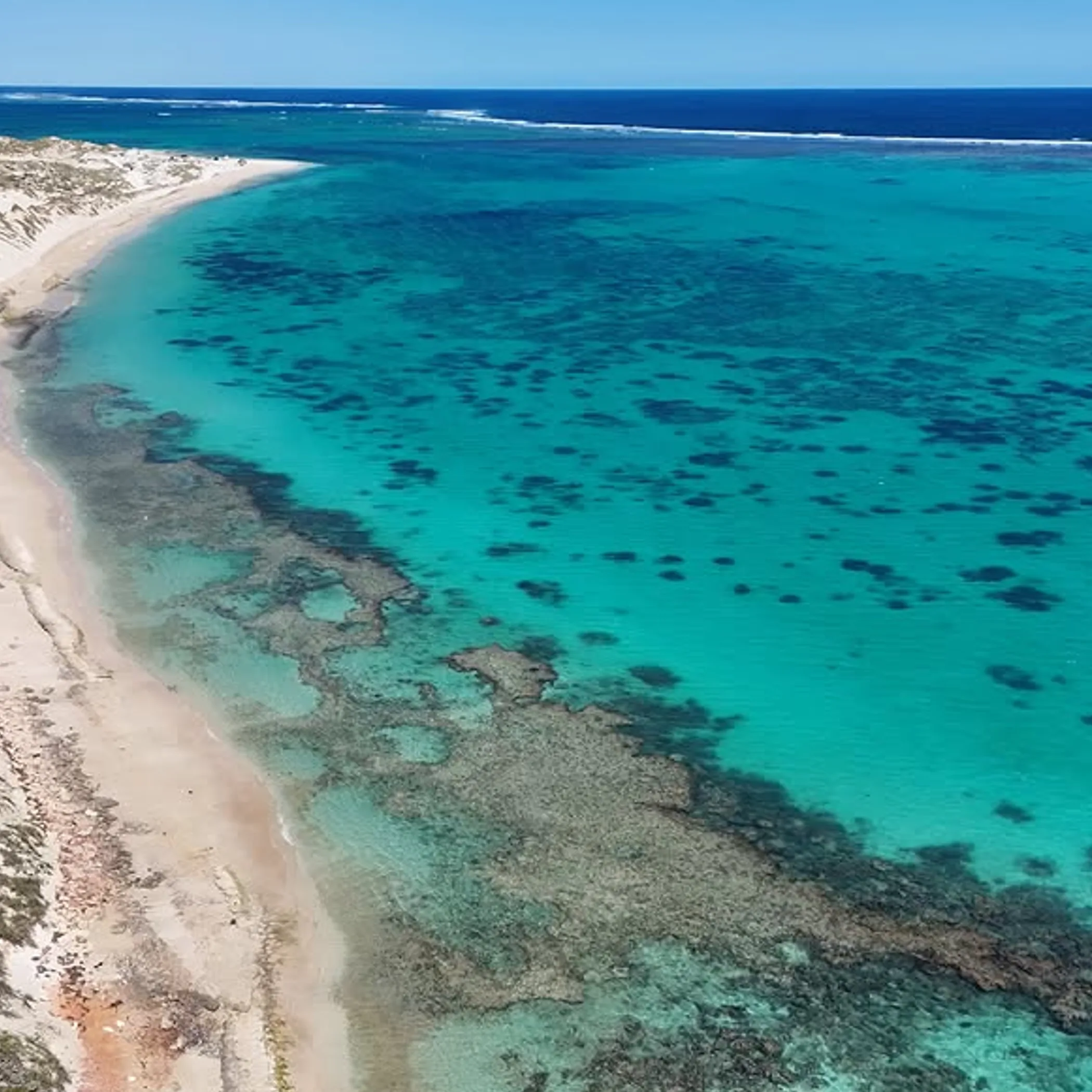 ningaloo reef aerial view clear water