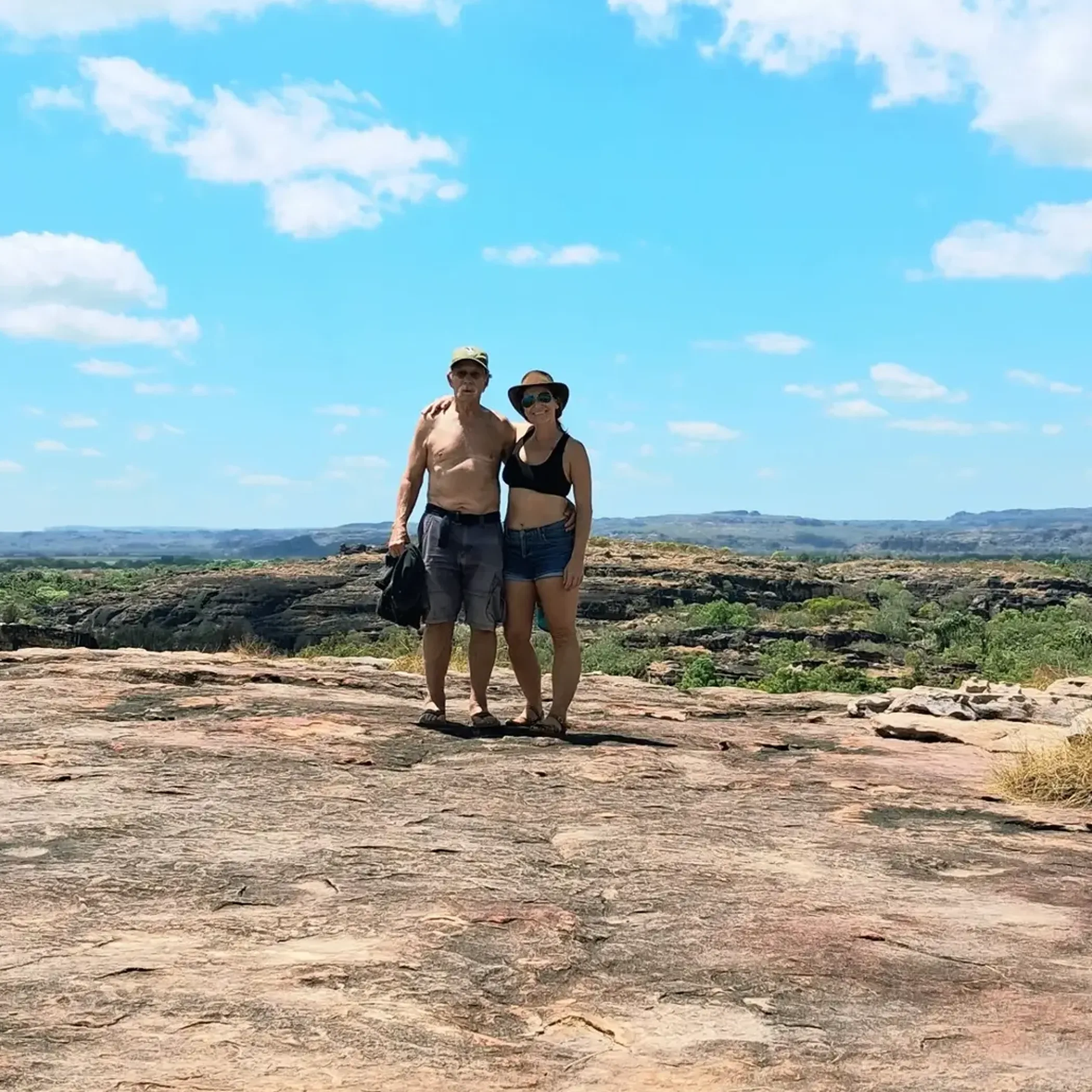 rocky landscape with tourist activity